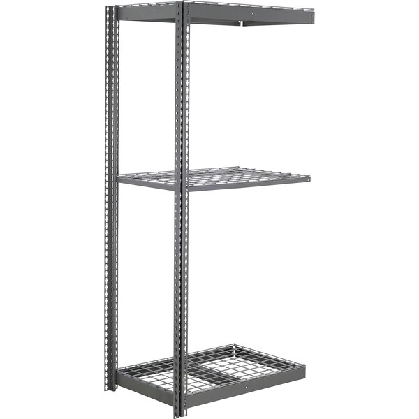Global Industrial 3 Shelf, Commercial Duty Boltless Shelving, Add On, 48"W x 18"D x 48"H, Wire Deck B3165638 - main