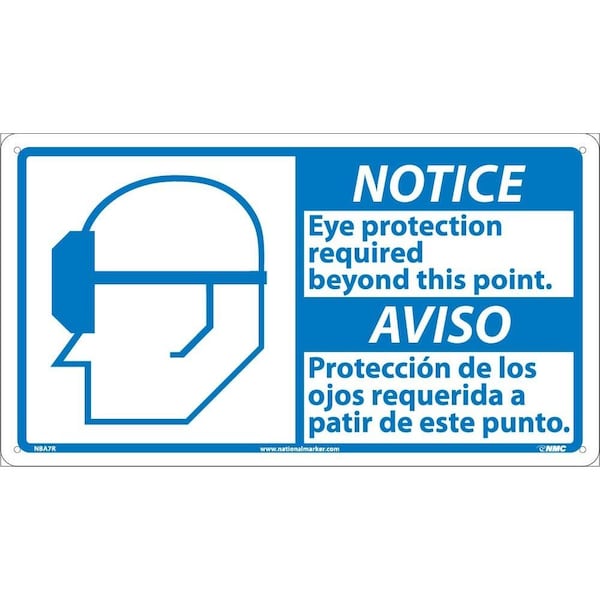 Nmc Notice Eye Protection Required Sign - Bilingual NBA7R - main