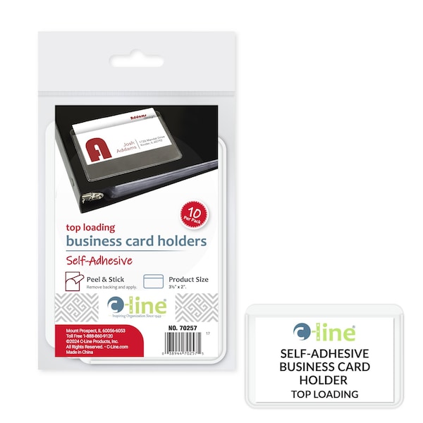 C-Line Products Top Load Business Card Holder, Pk10 70257 - main