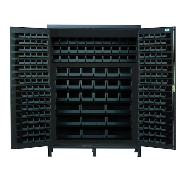 Quantum Storage Systems JUMBO STORAGE CABINET W/227 BLACK BINS QSC-60BK - main