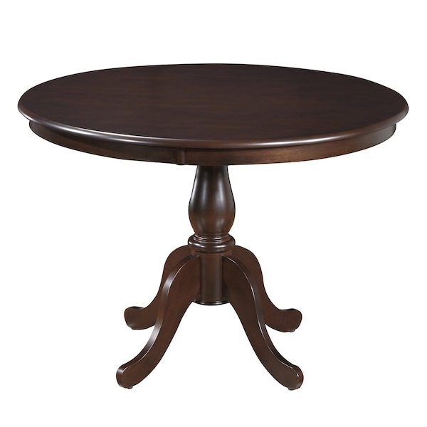 Homeroots 42" Espresso Rounded Solid Manufactured Wood Pedestal Base Dining Table 517755 - main