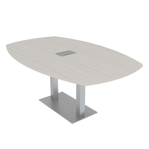 Skutchi Designs Arc Boat Conference Table, 45 in W, 72 in L, Ivory HAR-ABOT-48x72-DOU-K458-ESIL - main