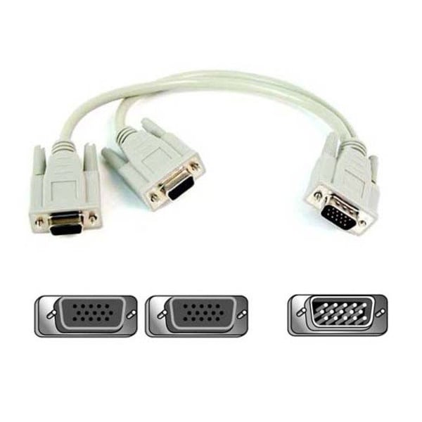 Belkin Monitor Display Cable - HD-15 Female Video - HD-15 Male Video - 1ft - Gray F3G006-01 - main