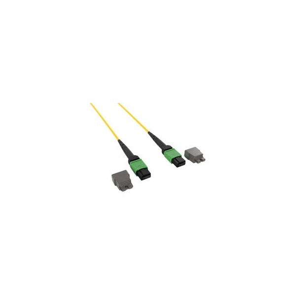 Cable Wholesale Plenum 12 Strand MTP/APC Fiber Optic Patch Cable, Type B, Female, OS2 9/125 Singlemode, Yellow MPMP-21102 - main