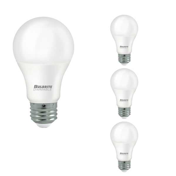 Bulbrite 15w Dimmable Frost A19 LED Light Bulbs Medium (E26) Base, 2700K Warm White Light, 1600 Lumens, 4PK 862736 - main