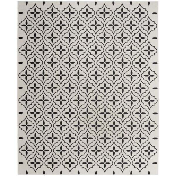 Homeroots 6' X 9' Ivory And Black Geometric Indoor Outdoor Area Rug 572909 - main