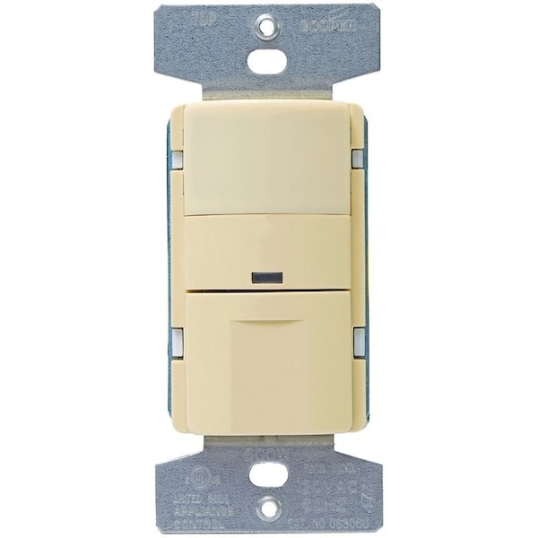 Eaton Wiring Devices Motion Sensor Switch, 120 V, 1 Pole, Motion Sensor, 180 deg Sensing, Ivory OS306U-V-K - main