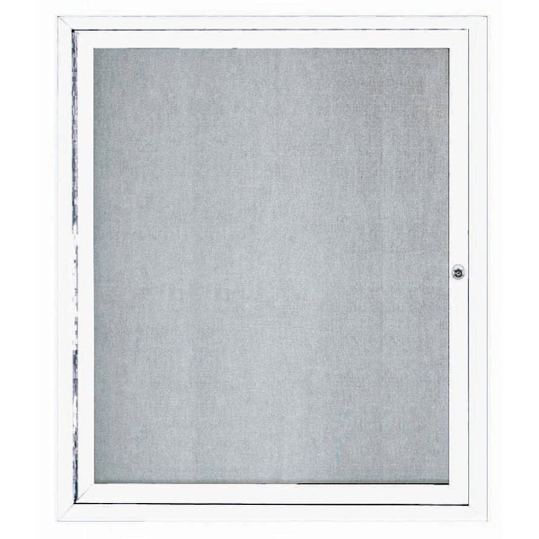 Aarco Outdoor Enclosed Bulletin Board w/ Al Frame, Standard Vinyl, Frame is Powder Coated White, 36''Hx30''W ODCC3630RW - main