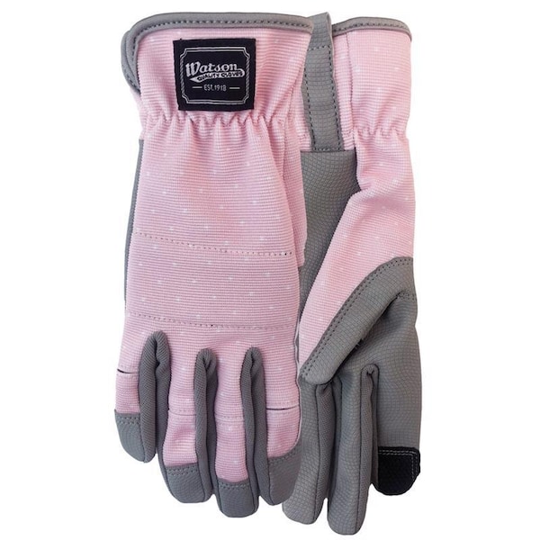 Watson Gloves Home Grown M Spandex Uptown Girl Gray/Pink Gardening Gloves 111-M - main