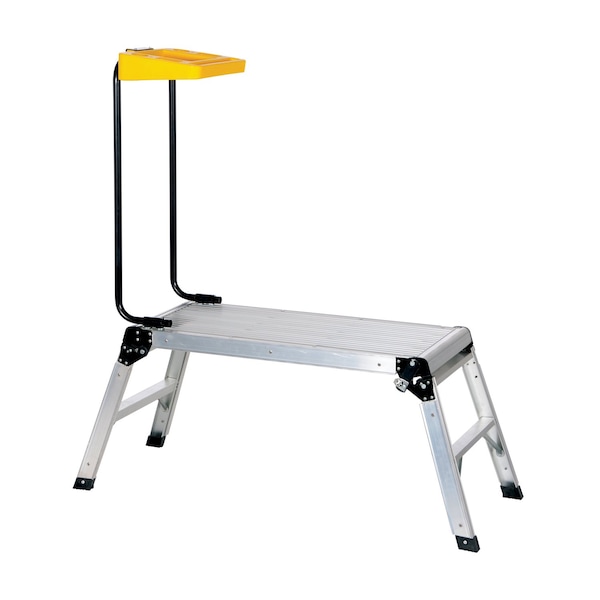 Vestil Alum Folding Step Platform, Tray, 15x35, 50.3125 Overall Height, Aluminum, Silver AFSP-2-TT - main
