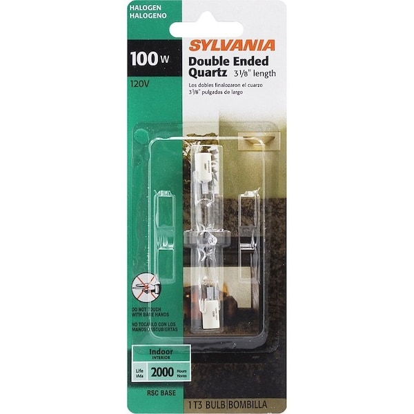 Sylvania Specialty Halogen Lamp, 100 W, Recessed Single Contact Base, T3 Lamp, 1600 Lumens, 2950 K Color Temp 58887 - main