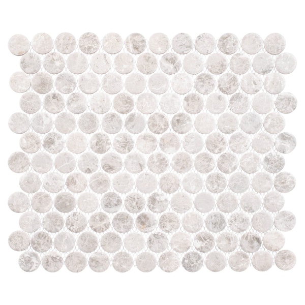 Andova Tiles Estavo Grey 3/4-in. Penny Round Stone Inspired Matte Porcelain Floor & Wall Mosaic Tile ANDESTA1250 - main