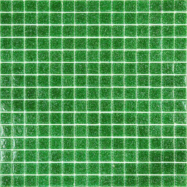 Apollo Tile Dune 12 in. x 12 in. Glossy Sea Green Glass Mosaic Wall and Floor Tile 20 sq. ft./case, 20PK APLSA88GN406A - main