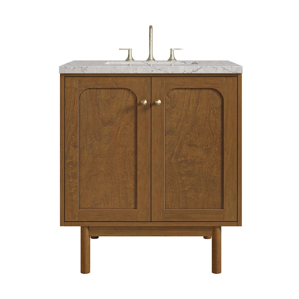 James Martin Vanities Laurent 30" Single Vanity, Honey Oak w/ 3 CM Eternal Jasmine Pearl Silestone Top 545-V30-HNO-3EJP - main