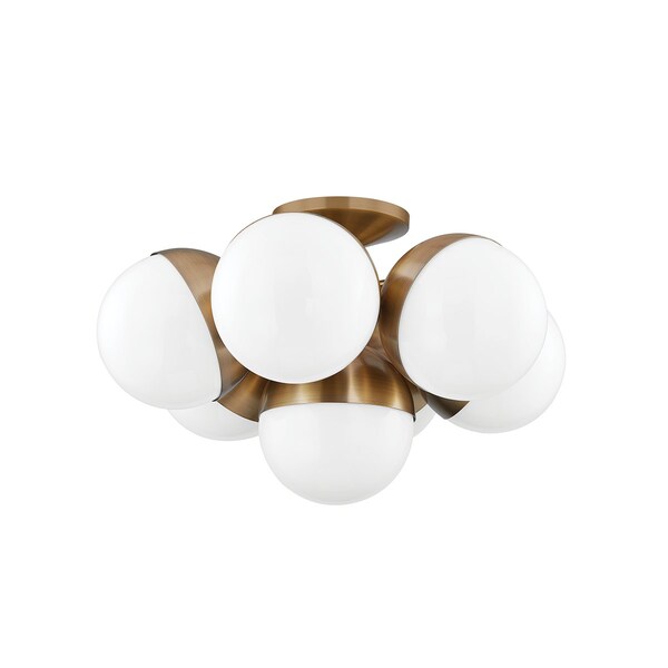 Troy Lighting Cupertino 7 Light Semi Flush 23.5 In. Patina Brass C1524-PBR - main