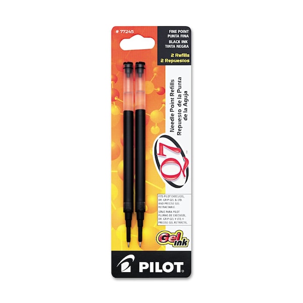 Pilot Refill for Retractable Q7, G2, Precise BeGreen and Dr Grip Gel Pens, Black Ink, 2PK 77245 - main