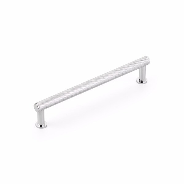 Schaub 6in Center to Center Pub House Knurled Cabinet Pull Polished Chrome Finish 5006-26 - main