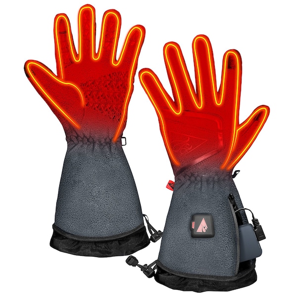 Actionheat 5V Slim-Fit Fleece Battery Heated Gloves, Women's, Grey, XS 810058853646 - main