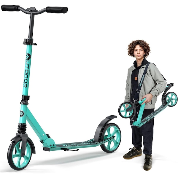 Outdoorcruiser Outdoor Cruiser Kick Scooter, Ages 6+, 240 LBS Max, Foldable, 8in. Wheels, Suspension, Aqua OCTENS620 - main