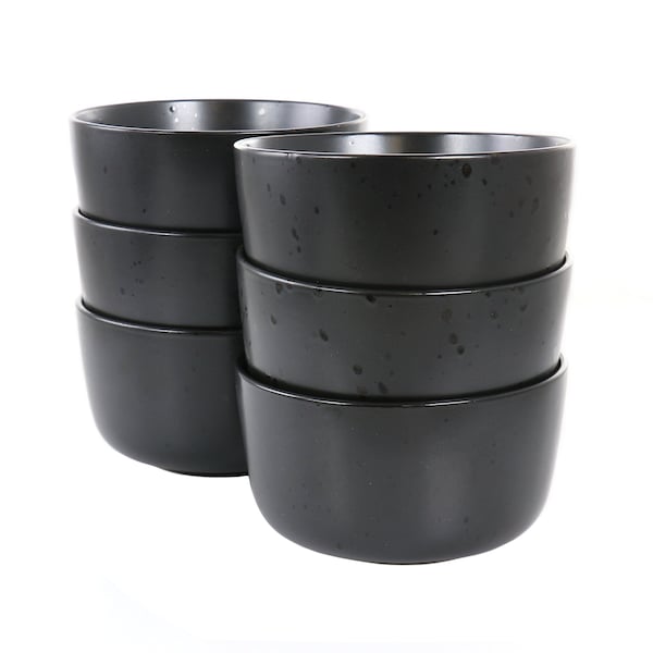 Studio 3B Mio 6 Piece 5.5 Inch Round Stoneware Bowl Set in Pepper 133120.01 - main