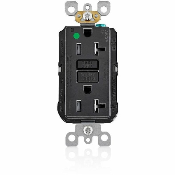 Leviton Receptacle, 20 A, 125V AC, Black AGTR2-HGE - main
