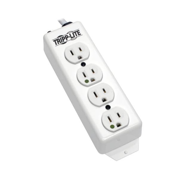 Tripp Lite Outlet Strip, Hospital Grade, 4 5-15R-HG, 5-15P-HG, 15 ft., White PS-415-HG - main
