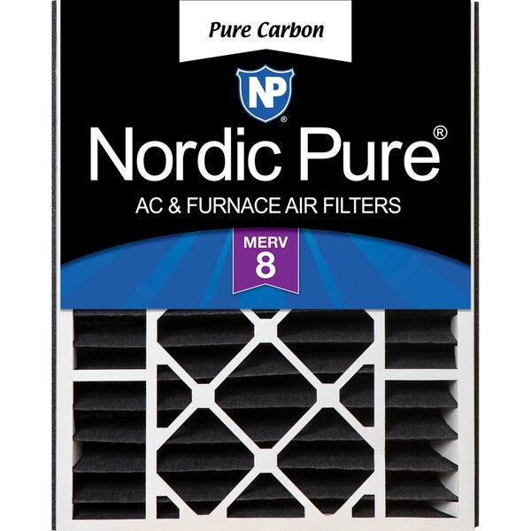 Nordic Pure 20x25x5 Pure Carbon Pleated Air Filter, High Capacity, MERV 8 20x25x5ABPCP-1 - main