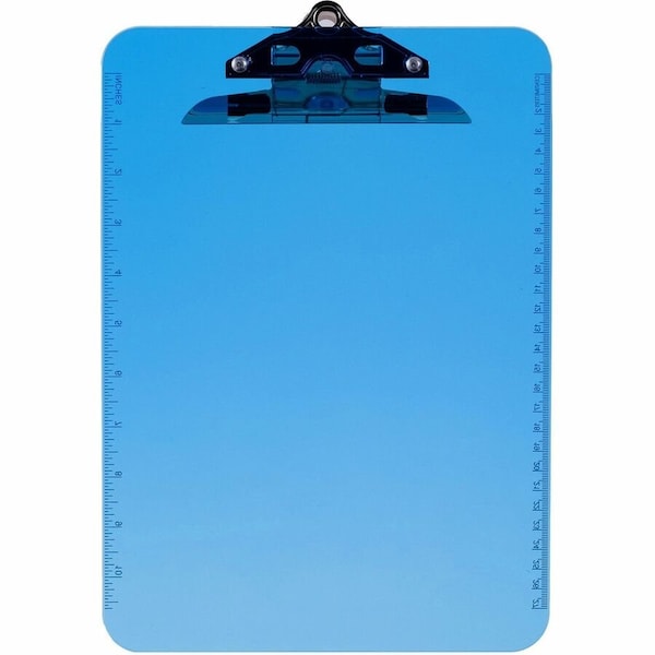 Business Source Spring Clip Plastic Clipboard, Blue, 12PK BSN01863BX - main