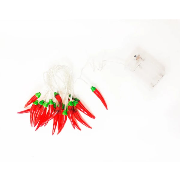 Elegani Chili Pepper String Lights - 10 Warm White LED Indoor Dcor, 6ft Light Strand PH-Chili-10LED - main
