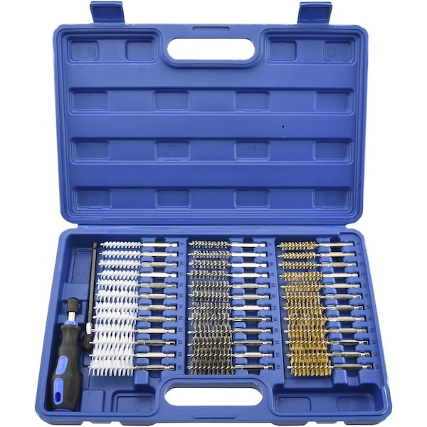Neiko Wire Brush Drill Attachments with 1/4-Inch Hex Shank, SAE and MM Brushes Assortment, 38-Piece Set 00325A - main
