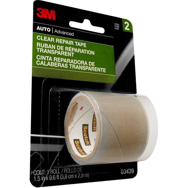 3M Repair Tape, 115 in L, 1-1/2 in W, Elastic Backing, Transparent 03439 - main