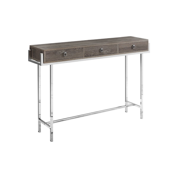 Homeroots 48" Taupe and Silver Console Table And Drawers 333156 - main