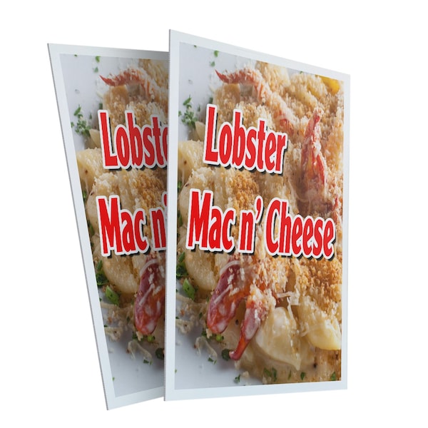 Signmission Lobster Mac N' Cheese, Plastic Signs Only 24 Inch x 36 Inch, Corrugated Plastic, 2PK CSB-2436-2PACK-Lobster Mac N' Cheese - main