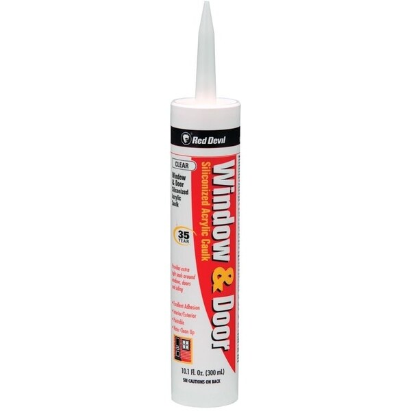 Red Devil Siliconized Acrylic Caulk, Clear, -20 to 180 deg F, 10.1 fl-oz Cartridge 0876 - main