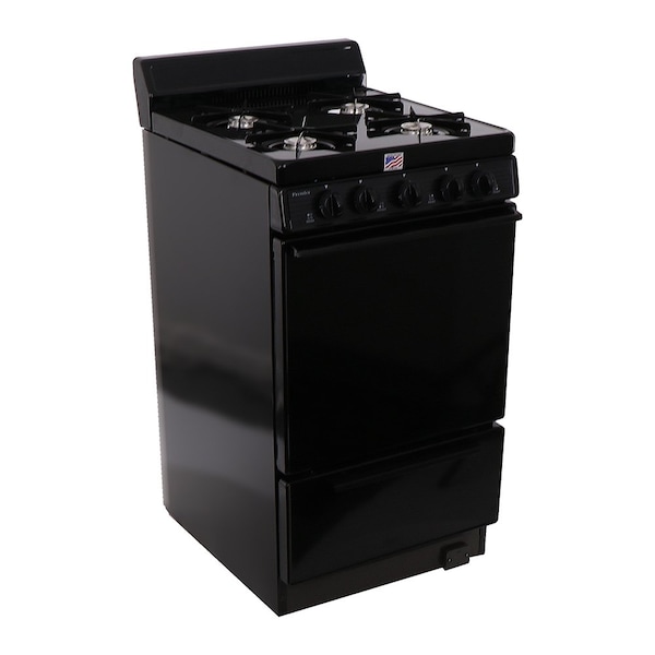 Premier Gas Range, Battery Ignition, Four 9100 BTU Burners, 20 inW x 40 inH x 24.5 inD, 2.42 cu. Ft., Black 805726 - main