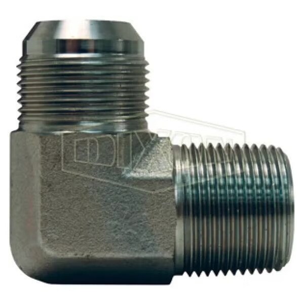 Dixon The Right Connection Flare to Pipe Elbow, 7/16-20 x 1/4-18 Nominal, 37Deg Male JIC Flare x Male NPTF SS2501-4-4 - main