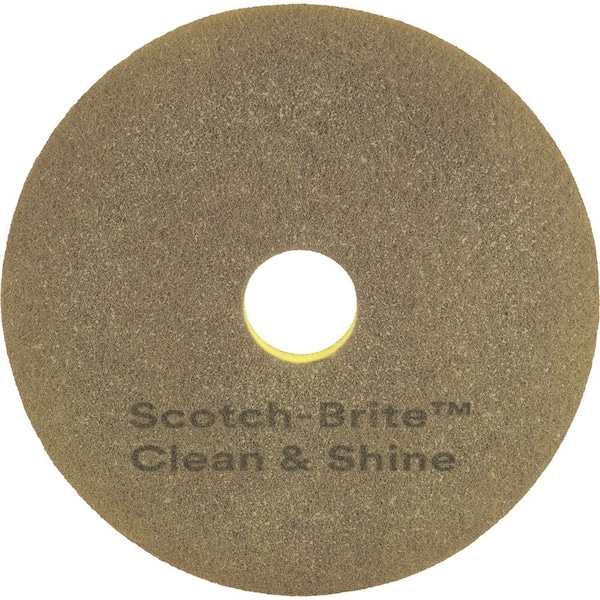 Scotch-Brite Clean and Shine Pad, 20" Diameter, Yellow/Gold, PK5 09541 - main