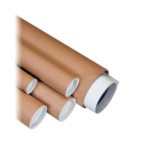Partners Brand Mailing Tubes with Caps, 3" x 6", Kraft, PK48 P3006K - main