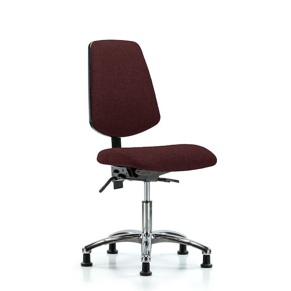 Blue Ridge Ergonomics Desk Chair Fab Desk Chair, Med, Bk, Chrm, Glides, Bur, No Arms, 19" to 24" Height, Fabric, Burgundy BR-FDHCH-MB-CR-T0-A0-RG-F41 - main