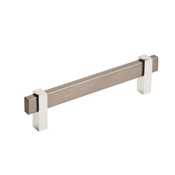 Amerock Mulino 5-1/16 in 128 mm Center-to-Center Black Brushed Nickel/Polished Chrome Cabinet Pull BP36724BBN26 - main