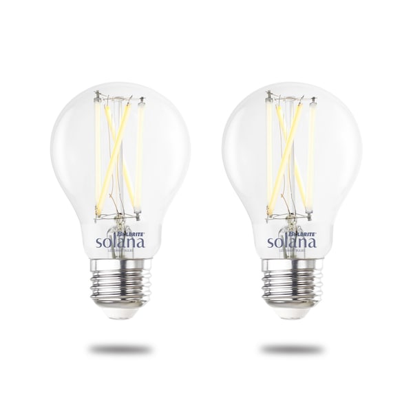 Bulbrite Solana 60-Watt Equivalent 90 CRI A19 Smart WIFI Connected LED Edison Filament Light Bulb, 2PK 861706 - main