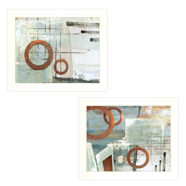 Homeroots Set Of Two Balance this I and II 1 White Framed Print Wall Art, 2PK 406049 - main