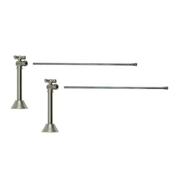 Mountain Plumbing Lavatory Kit - Brass Cross Handle 1/4 Turn Valve (MT629) in Satin Chrome MT6123X-NL/SC - main