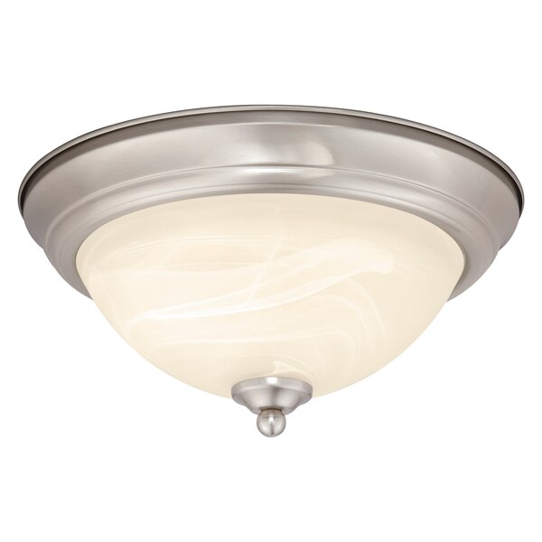 Vaxcel Stevens 13-in W LED Satin Nickel Transitional Flush Mount Ceiling Light Fixture C0291 - main