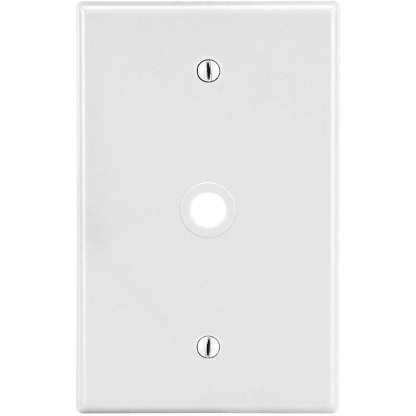 Hubbell Wiring Device-Kellems Wallplate, Mid-Size 1-Gang, .406" Opening, Box Mount, White PJ11W - main