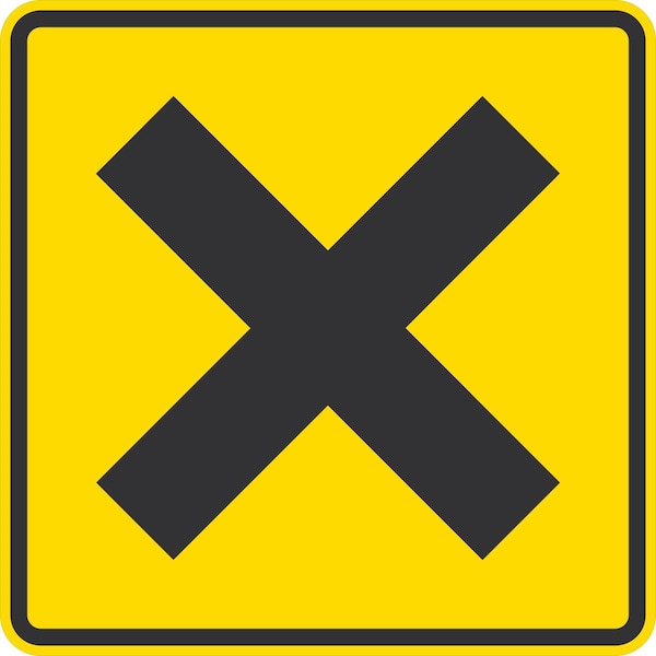 Lyle W2-1, Cross Road Symbol, 24x24, Diamond Grade, Yellow G-12281-DG_24x24 - main