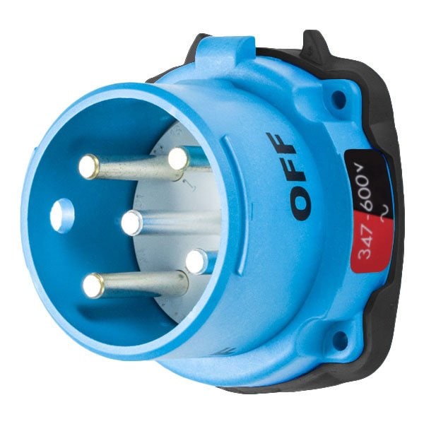 Meltric DS30 INLET POLY BLUE SIZE 3 TYPE 3R 3P+N+G 30 A 347/600 VAC 60 Hz NO AUX 33-38147 - main