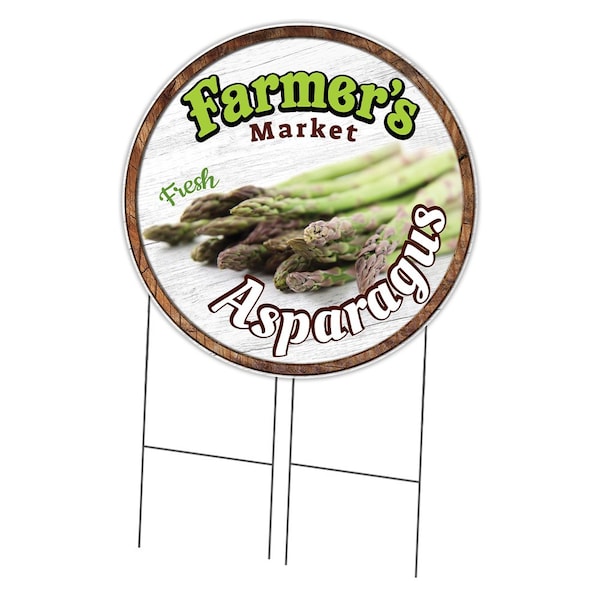 Signmission Farmers Market Asparagus Double Sided Corrugated Plastic Circle Yard Sign, C-36-CIR-DS-WS-Asparagus C-36-CIR-DS-WS-Asparagus - main