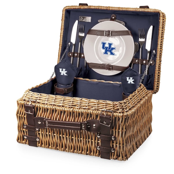 Picnic Time Family Of Brands NCAA Kentucky Wildcats Champion Picnic Basket for 2, Large Wicker Picnic Set 208-40-138-264-0 - main