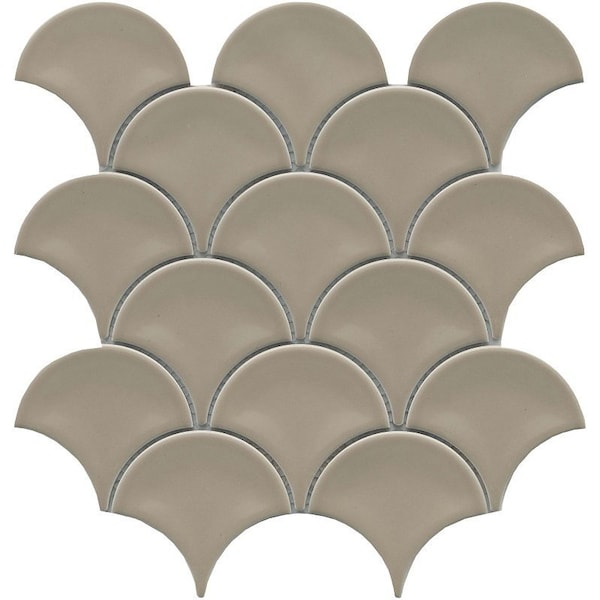 Emser Tile Reward Series Porcelain Mosaic Tile, 11 in L Tile, 10 in W Tile, Pressed Edge, Fan Pattern, 10PK F27REWATA1011MFN - main